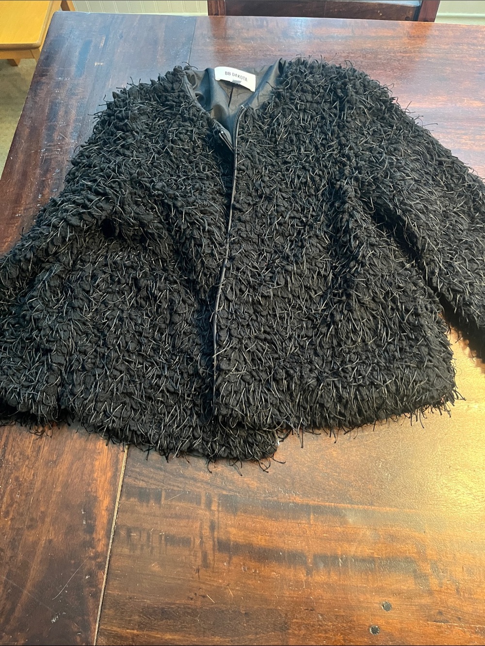 BB Dakota Black Shaggy Coat